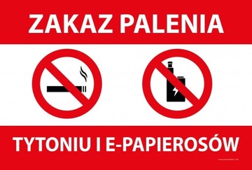 Tablica PVC 32x21,5 cm - ZAKAZ PALENIA