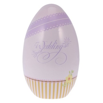 Коробка для хранения конфет в форме пасхального яйца. Жестяная коробочка для чая