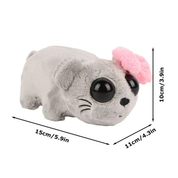 SMUTNY CHOMIK ODTWARZAJĄCY DŹWIĘK Z KOKARDKĄ SAD HAMSTER PLUSZAK DZIECKO