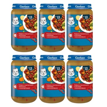 Gerber Gulasz z warzywami wołowiną i ziemn 6x250g