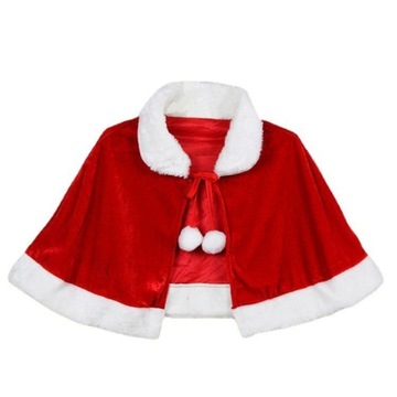 Świąteczna Cosplay Mikołaja peleryna pluszowa czapka z peleryną 50cm