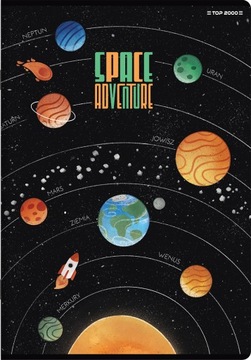 ZESZYT TOP 2000 SPACE ADVENTURE A5/32K LINIA PODWÓJNA KOLOROWA