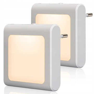 Lampka LED Gniazdko nocna czujnik światła 2 szt