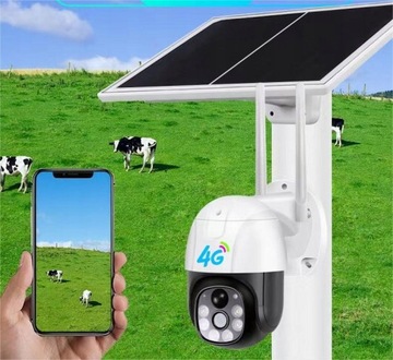 НАРУЖНАЯ СОЛНЕЧНАЯ ВРАЩАЮЩАЯСЯ КАМЕРА GSM 4G 3MP SIM