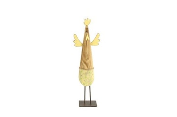 Ozdoba Dekoracja Kura Kogut Drewno wys.33cm.Żółta