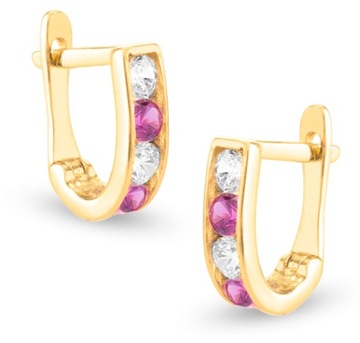 ЗОЛОТЫЕ СЕРЬГИ С ЦИРКОНИЯМИ КРЕЩЕНИЕ СВЯТОЕ ПРИЧИНЕНИЕ 333