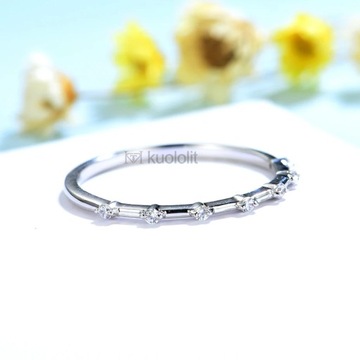 Kuololit 585 14K 10K White Gold Bubble Moissanite Ring for Women Solitaire