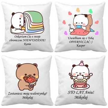 Personalizowana poduszka BUBU LOVES DUDU idealna na prezent upominek