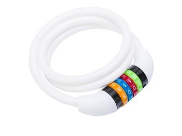 ZAMKNIĘCIE DO ROWERU LINKA SPIRALA NA SZYFR ROMET 100 CM BIAŁE
