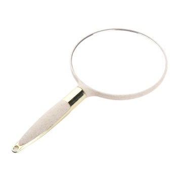 Przenośne plastikowe lusterko ręczne do makijażu Vanity Home Salon Travel Beige