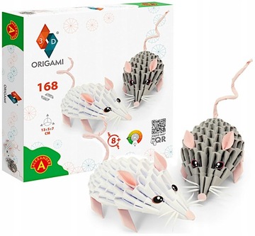 ZESTAW ORIGAMI 3D MYSZKI MYSZY MICE HANDMADE 168EL