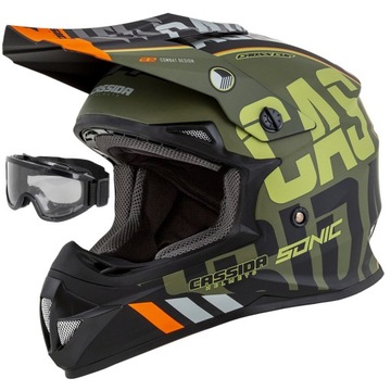 CASSIDA KASK MOTOCYKLOWY NA CROSS SONIC + GOGLE M