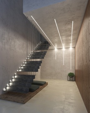 PROFIL LED ALUMINIOWY DO PŁYT GIPS KARTON GK TYP FALCO BIAŁY 3M Z KLOSZEM