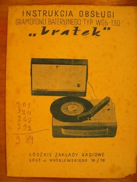 WGb-130 Bratek Gramofon Instrukcja obsługi Fonica