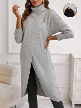 SHEIN MATERNITY SWETER DO KARMIENIA Z GOLFEM SZARY ROZM L 499