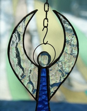 Ангел современный стакан Тиффани синий хрусталь
