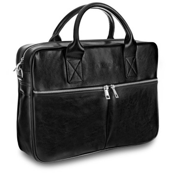 Elegancka torba męska SKÓRZANA na laptopa TIZANO TM11 czarna