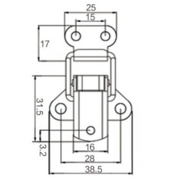 КАНДАГАРСКАЯ ЗАЩЕЛКА НЕРЖАВЕЮЩАЯ, КРАНОВАЯ ЗАЩЕЛКА, 55,0 мм R32