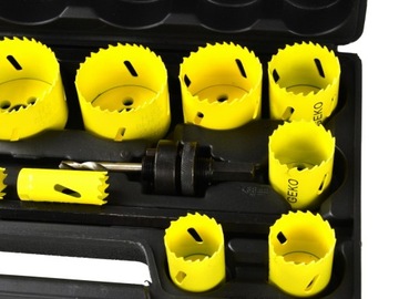 Набор биметаллических кольцевых пил по металлу и дереву, 17 предметов. пластиковая коробка G39998