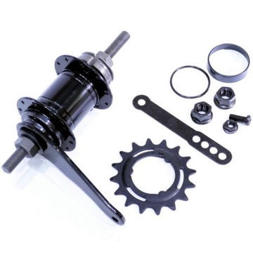 Piasta tył TORPEDO 16H oś 165 mm gwint 3/8 cala HiStop + zębatka 16T