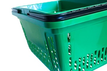 Зеленая пластиковая корзина для покупок 28л.