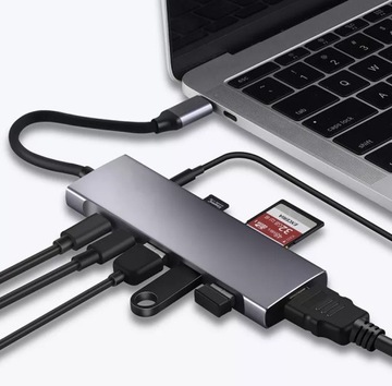 Концентратор 9-в-1 USB-C HDMI 4K LAN Mac MacBook M1 M2
