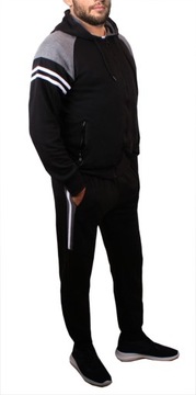 СПОРТИВНЫЙ КОСТЮМ МУЖСКИЙ толстовка + брюки ХЛОПОК темно-синий 001 M