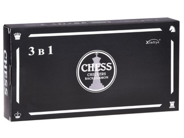 НАБОР 3в1 Деревянная игра Шахматы Шашки Нарды Двусторонняя доска GR0692