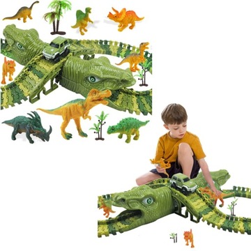 TOR WYŚCIGOWY DINOZAURÓW DINO PARK - ZESTAW 153el.