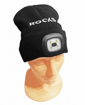 Зимняя шапка с фонариком, светодиодной лампой, зарядкой через USB.