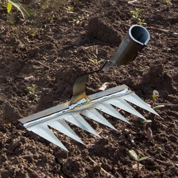 Ręczne grabie ogrodowe Uprawa chwastów Usuwanie 7 zębów