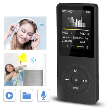MP3 WMA ПЛЕЕР 16 ГБ ДИКТОФОН + НАУШНИКИ БЕСПЛАТНО, ЧЕРНЫЕ