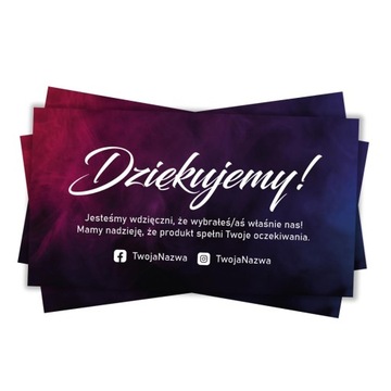 Karty z podziękowaniem dla klienta 100
