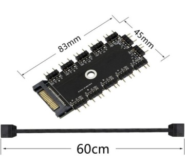 SATA разветвитель-концентратор 12x aRGB 5V LED 3PIN