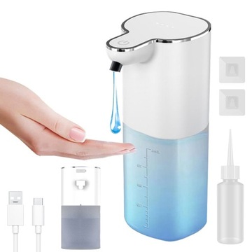 BEZDOTYKOWY DOZOWNIK DO MYDŁA PŁYNU AUTOMATYCZNY DYSPENSER 400ml DUŻY BIAŁY