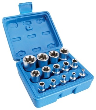 S-P14ES ZESTAW NASADEK TORX-E 1/4″ 3/8″ 1/2″ 14 SZT SATRA
