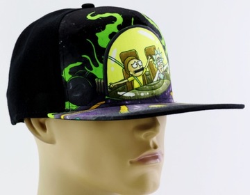 Czapka z prostym daszkiem męska Rick and Morty SNAPBACK 55-60cm czarna HAFT