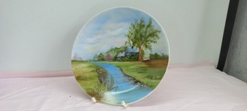 talerz ręcznie malowany obraz na porcelanie
