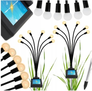 2x LAMPKI SOLARNE LAMPA SOLARNA WBIJANE OGRODOWE KULKI 6x LED DO OGRODU