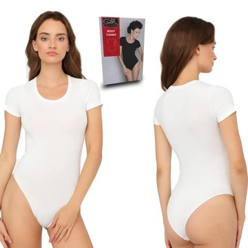 Body bezszwowe krótki rękaw Gatta T-Shirt białe, L