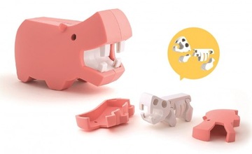 HalfToys Magnetyczny Składany Hipopotam z Książką