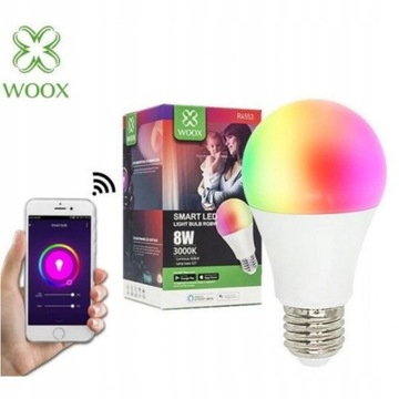 WOOX Żarówka WiFi LED RGB+CCT 10W E27 TUYA
