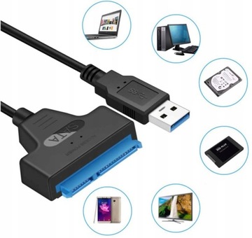 ADAPTER USB 3.0 SATA KABEL PRZEJŚCIÓWKA DO DYSKU HDD SSD