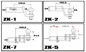 HAK HOLOWNICZY KULA ADAPTER USA JEEP WRANGLER NOWY