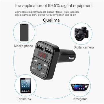 Bluetooth в машине Беспроводное зарядное устройство FM MP3 Розовый