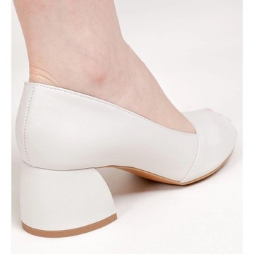 Białe Skóra licowa Buty Marco Shoes r.36