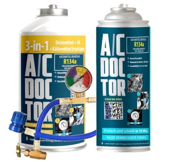 AC Doctor ZESTAW FIX 3w1 R134a Manometr Easy Clima set Klima Klimartyzacja