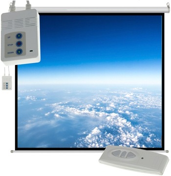 ELEKTRYCZNY EKRAN PROJEKCYJNY 120'' 244x183 ŚCIENNY/SUFITOWY 2xPILOT