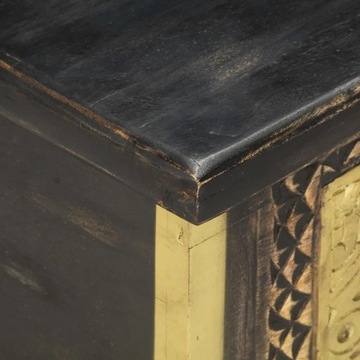 VidaXL Комод, черный, 80x40x45 см, массив дерева