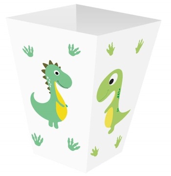 Pudełka papierowe na popcorn Dinozaury 6 sztuk